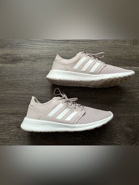 adidas Women's Pale Pink Casual Running Sneakers with White Stripes